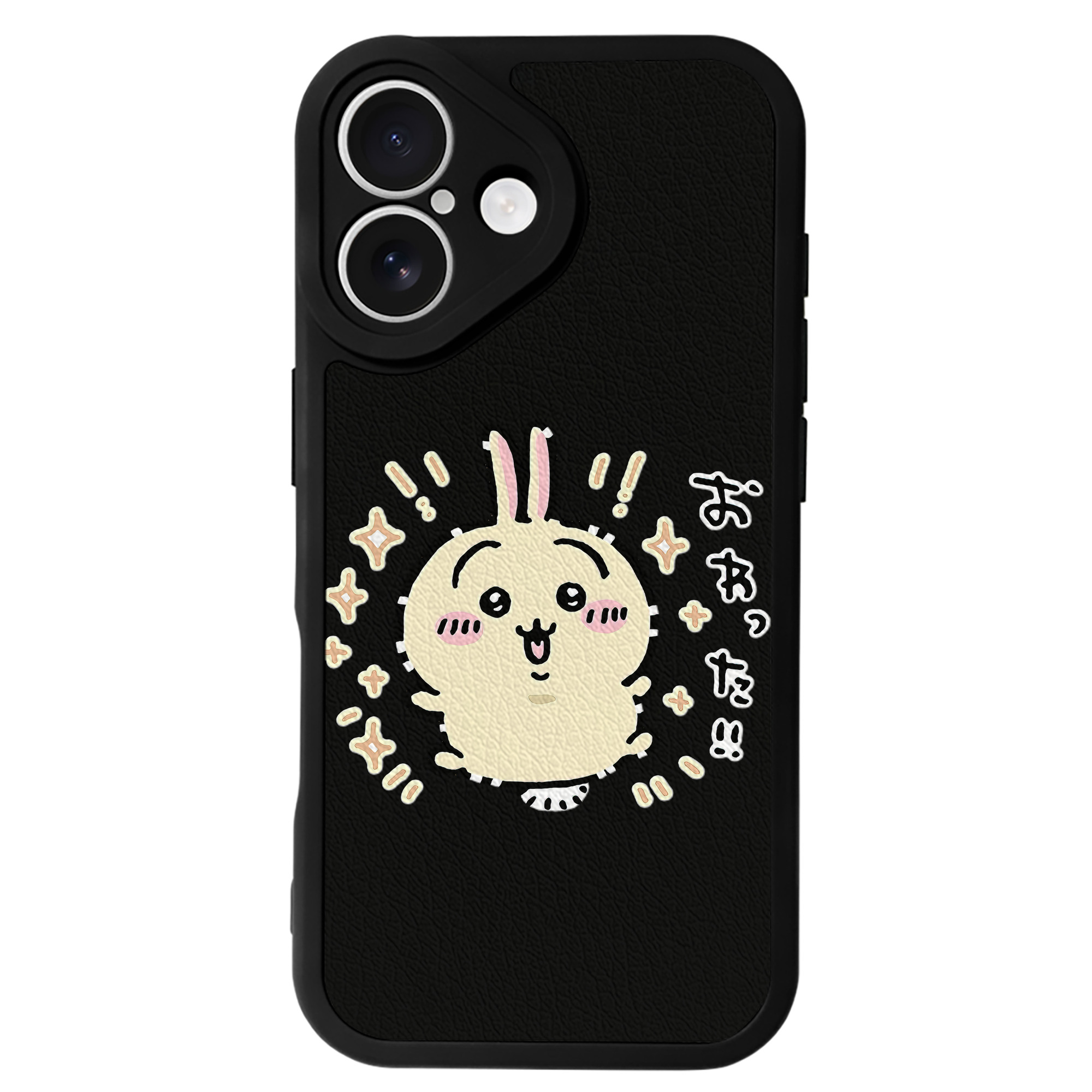 （画像用） ちいかわ うさぎ Chii-kawa usagi 【iPhone 16シリーズ対応】シリコンスマホケース（レザー調） 材質：シリコン